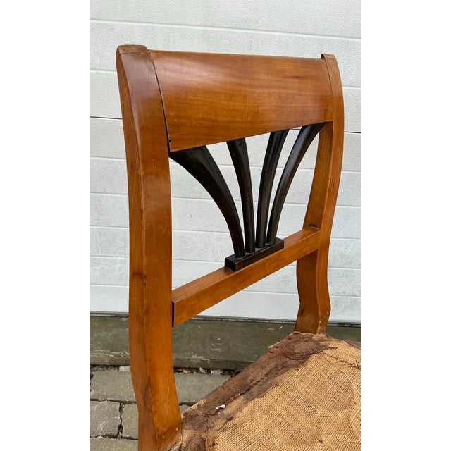 Wood Pair of Antique Cherrywood Biedermeier Side Chairs For Sale - Image 7 of 12