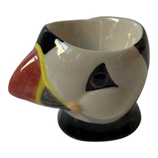 Ceramic Puffin Trinket Dish Condiment Egg Cup For Sale