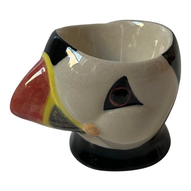 Ceramic Puffin Trinket Dish Condiment Egg Cup For Sale