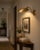 Contemporary Adjustable Arm Wall Light, Bedroom Reading Light, Handcrafted Solid Brass Wall Sconce With Curved Arm and Wide Dome Shade For Sale - Image 3 of 9