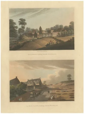 Robert Bowyer, Napoleon's Last Stand: Views of Hougoumont and La Haye Sainte After Waterloo, 1816, Print