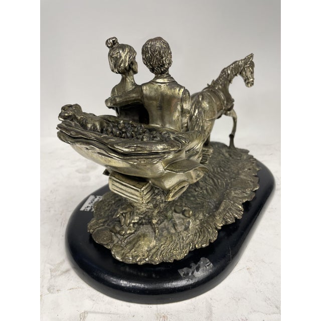 Carriage Sculpture with Horses Laminated in Silver, Italy, 1970s For Sale - Image 12 of 15