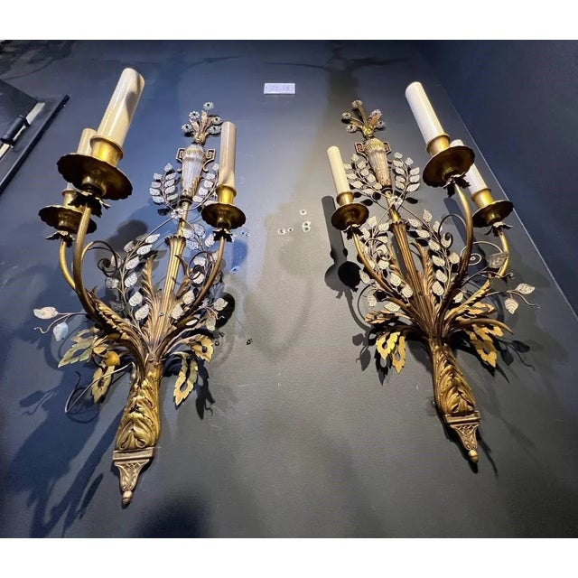 1900 - 1909 1900's Caldwell Large 3 Lights Sconces - a Pair For Sale - Image 5 of 8