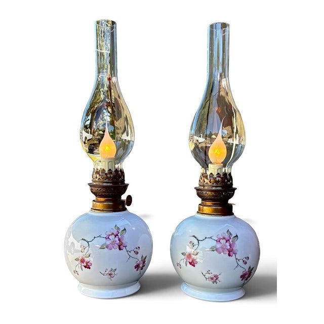 Vintage Limoges Floral Porcelain Electric Lamps - Pair For Sale - Image 18 of 18