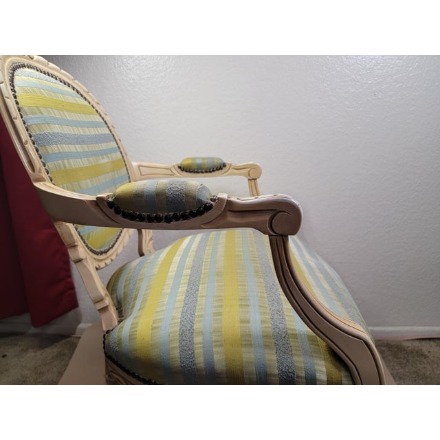 Wood 1950s Classic French Louis XVI Fauteuil Armchair For Sale - Image 7 of 12