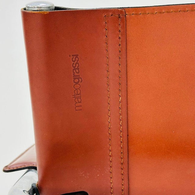 Bauhaus Visitor Chair in Congac Leather by Marcel Breuer, 1980s For Sale - Image 10 of 11