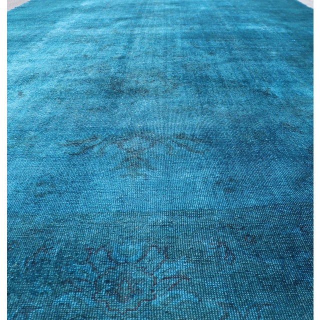 Textile Large Turkish Oushak With Floral Design in Blue 10'3 X 16'7 For Sale - Image 7 of 16