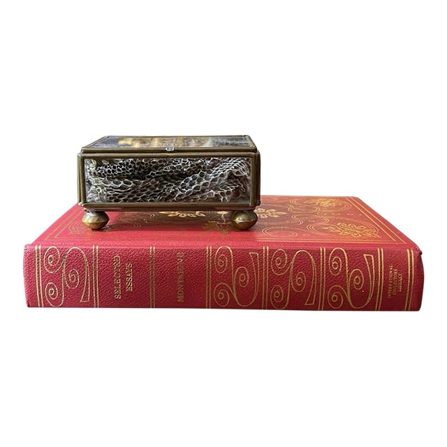 1952 Vintage Red Leather Wrapped Book Library Bookshelf Bibliophile For Sale