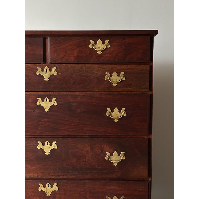 Chippendale-Style Black Walnut Tall Chest of Drawers, 1930s For Sale - Image 9 of 17