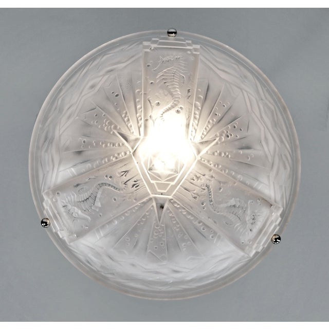 1920s 1930s French Art Deco Pendant Light by Hettier Et Vincent & Muller Freres France For Sale - Image 5 of 9