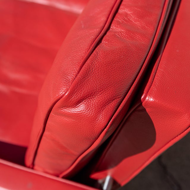 Red Poul Kjærholm Style Pk31 3-Seater Sofa in Red Leather For Sale - Image 8 of 16