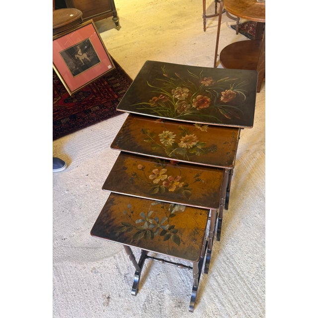 Nesting Tables in Painted Wood, Set of 4 For Sale - Image 3 of 8