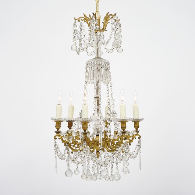 French French Antique Chandelier by Baccarat, Crystal and Bronze For Sale - Image 3 of 9