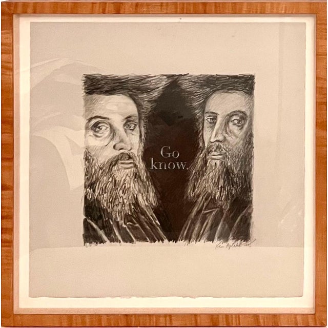 Contemporary Ken Aptekar, Ken Aptekar Contemporary Conceptual Judaica Art Drawing Go Study Chasidic Rabbis, 1996 For Sale - Image 3 of 6
