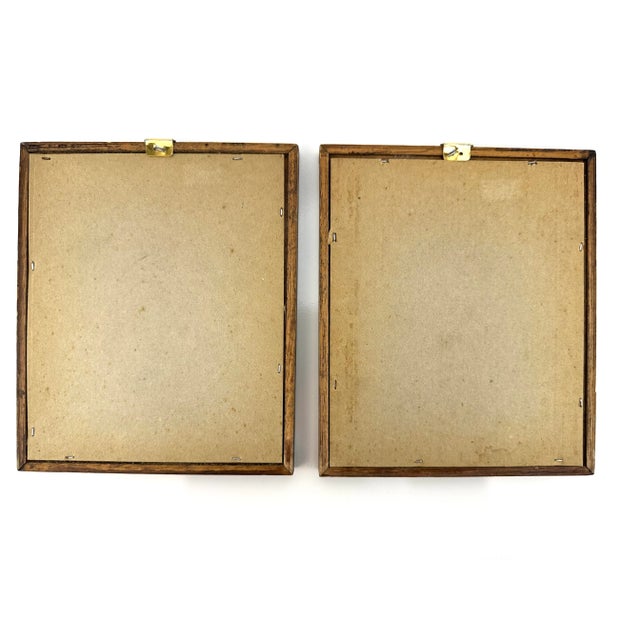 Vintage Mid Century Italian Small Wood Framed Bird Prints, a Pair For Sale - Image 11 of 11
