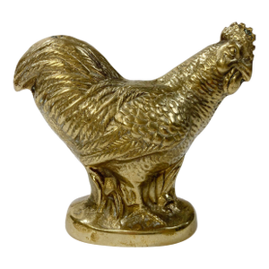 Vintage Brass Rooster Paper Weight