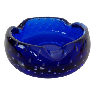 Blue Sommerso Murano Glass Bowl, Italy, 1960s For Sale