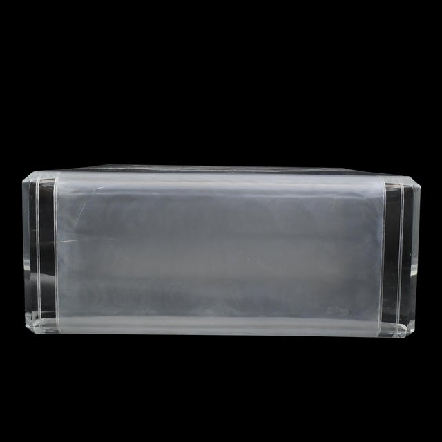 Mid-Century Modern 1980s Monumental Lucite Greek Key Coffee Table For Sale - Image 3 of 5