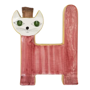 Mid Century Modern Ceramic Cat Sculpture Jar With Cork Stopper