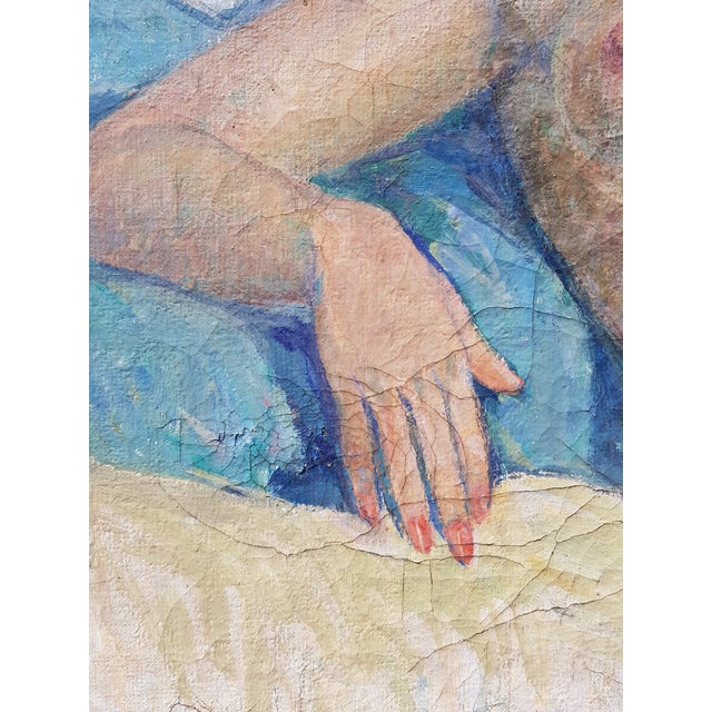 Lantoine Fernand - Reclining Nude Woman - Oil Painting - 1900's For Sale - Image 10 of 11