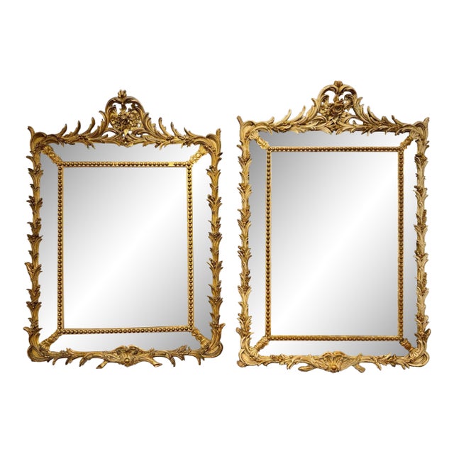 Near Pair of 19th C. French Giltwood Cushion Mirrors For Sale