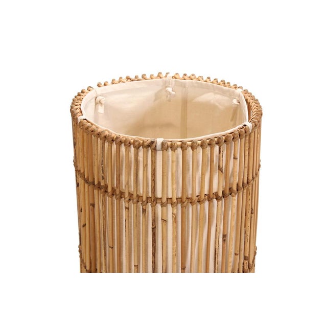 Mid-Century Modern Bamboo and Rattan Floor Lamp in the style of Louis Sognot, 1950s For Sale - Image 3 of 5