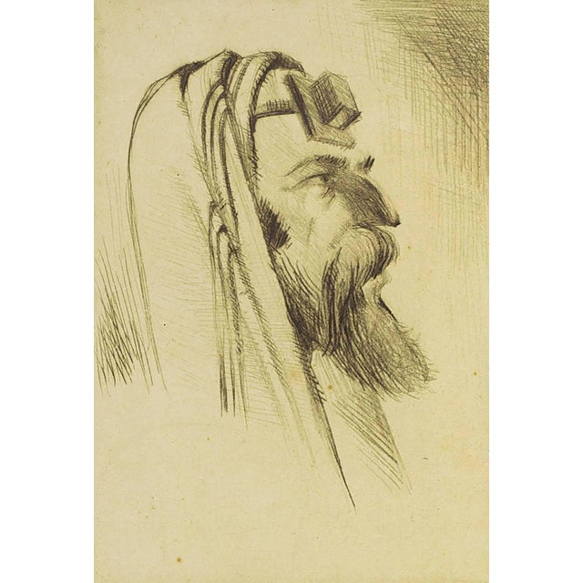 Early modernist Judaica, Rabbi in Prayer with Tefillin