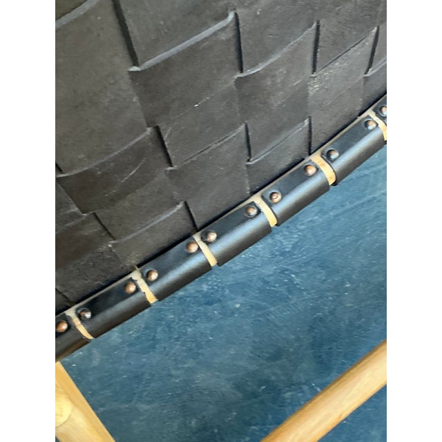 Vintage Boho Woven Leather Lounge Chairs - A Pair For Sale In West Palm - Image 6 of 11