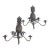 Dark Burnished Gold Four Arm Tole Pineapple Sconces - A Pair For Sale