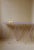 Metal Giraffe Console Table with Natural Linoleum Top in Green by &New For Sale - Image 7 of 8