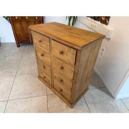 Rustic 8-Piece Shop Chest or Apothecary Cabinet in Softwood For Sale - Image 6 of 15