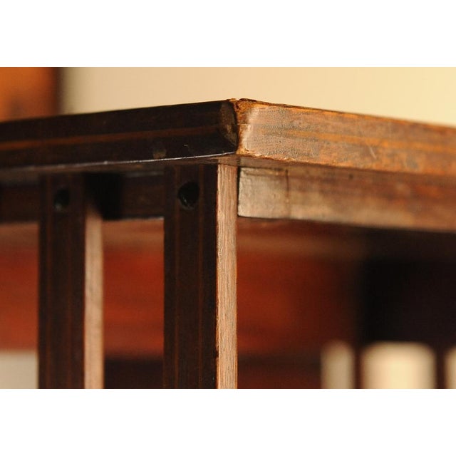 Antique Victorian Revolving Tabletop Bookcase with in-Lay Flame Mahogany For Sale - Image 12 of 15