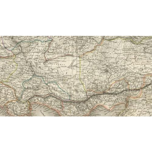 Antique Hand-Colored Engraved Map of Asia, Turkey and Levant by Lapie, 1838 For Sale - Image 4 of 9