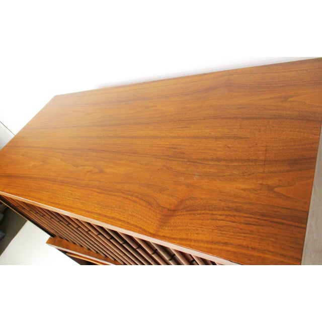 Mid Century Walnut Highboy Dresser in the Style of Altavista Lane For Sale - Image 12 of 13