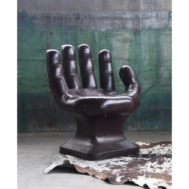 1970s Vintage Mid Century Modern Black Hand Lounge Chair Chairish