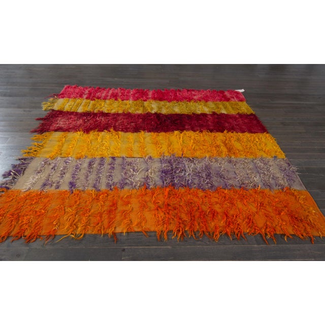 Turkish Multicolor Vintage Turkish Tulu Wool Rug For Sale - Image 3 of 7