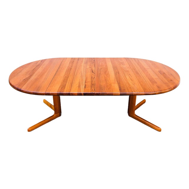 1980s Restored Danish Modern Solid Teak Expandable Dining Table For Sale