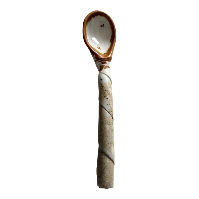 Vintage Pottery Spoon For Sale