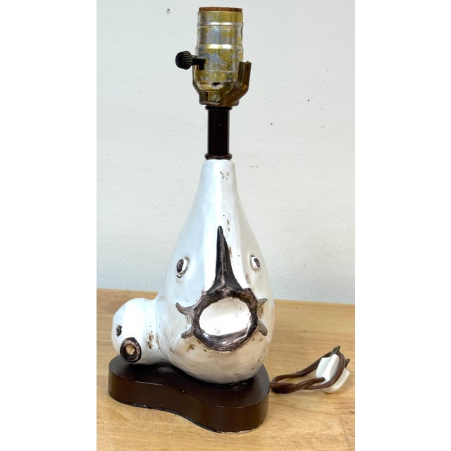 Italian Pottery Fish Lamp by Ivo De Santis for Gli Etruschi, Florence, Small For Sale - Image 15 of 18