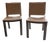 Pair of Room & Board Madrid Cream Leather Dining Chairs For Sale
