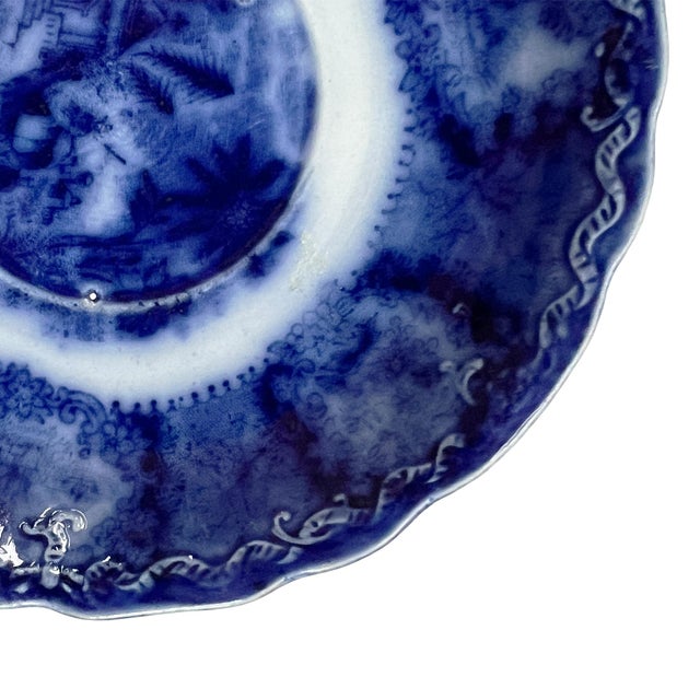 Late 19th Century Petite Flow Blue Transferware Plate, New Wharf Pottery England, 19th Century For Sale - Image 5 of 6