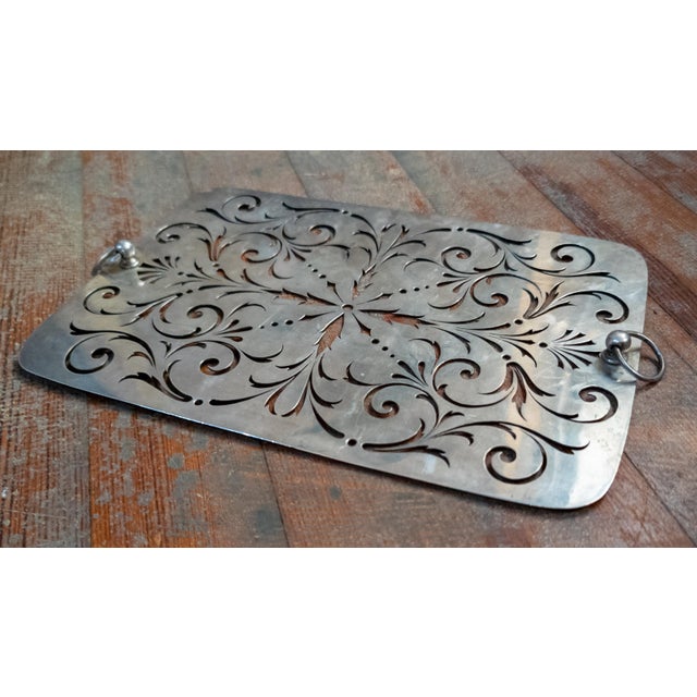 Metal 18th Century English George II Sterling Silver Pierced Dish Insert by Joseph Sanders For Sale - Image 7 of 14