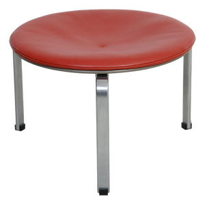 PK33 Stool in Red Leather by Poul Kjærholm, 1990s