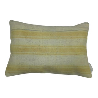 Ivory Yellow Indian Dhurrie Pillow For Sale