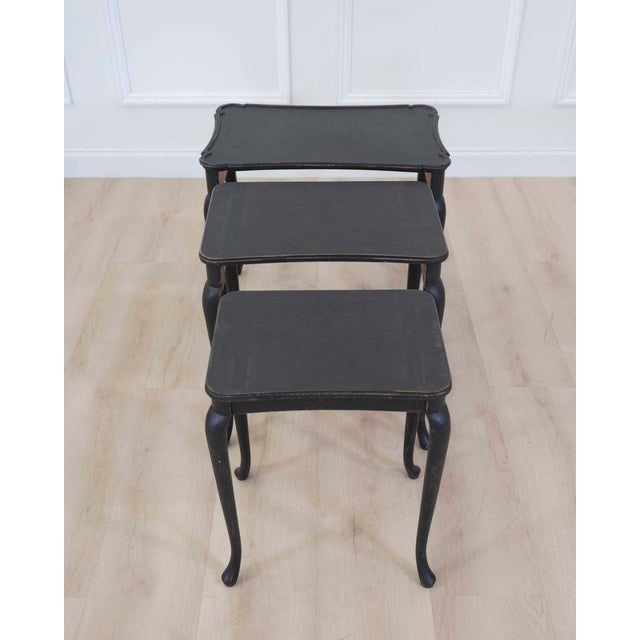 Mid 20th Century Mid 20th Century Set of Swedish Queen Anne Style Nesting Tables For Sale - Image 5 of 7