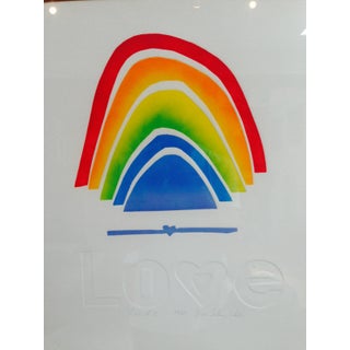 Love Rainbow Collograph by Grace Treleaven White For Sale