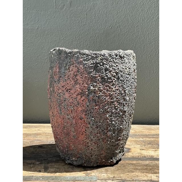 Vintage Patinated Lava Glaze Planter For Sale - Image 4 of 12
