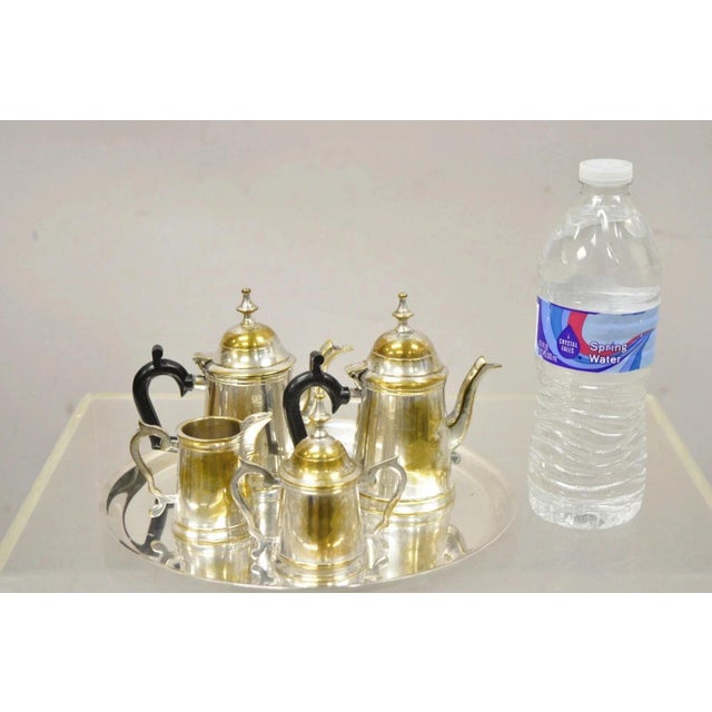 Vintage Federal Style Small Indian Silver Plated Coffee Tea Set w/ Wilcox Tray - 5 Pc Set. Listing includes 4 serving...