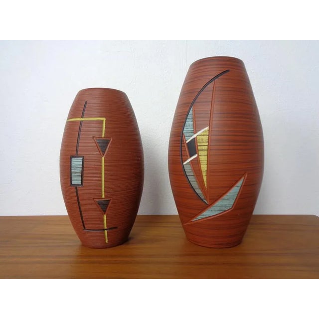 Mid-Century German Handmade Ceramic Vases, 1950s, Set of 2 For Sale - Image 12 of 12