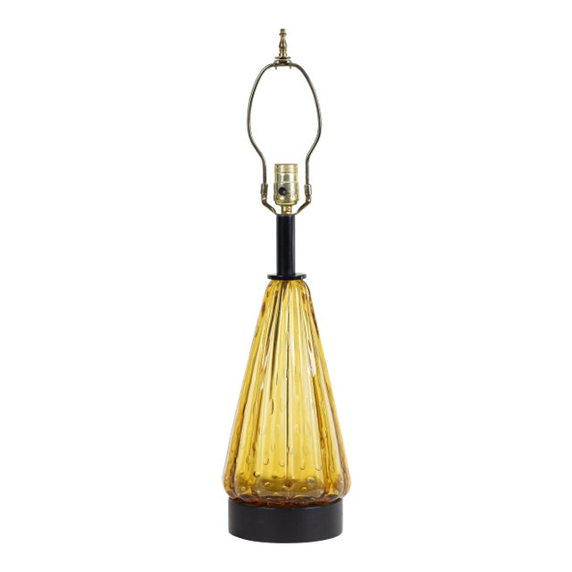 Vintage Mid Century Italian Murano Art Glass Lamp For Sale